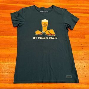 Life is Good Taco Tuesday blue short sleeve tee shirt.